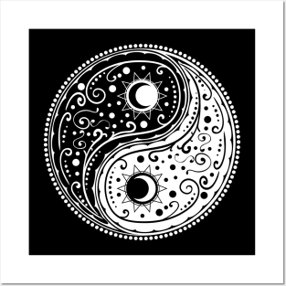 Yin yang sign paisley Posters and Art